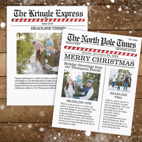 Multi Photo Merry Christmas Fun North Pole Paper