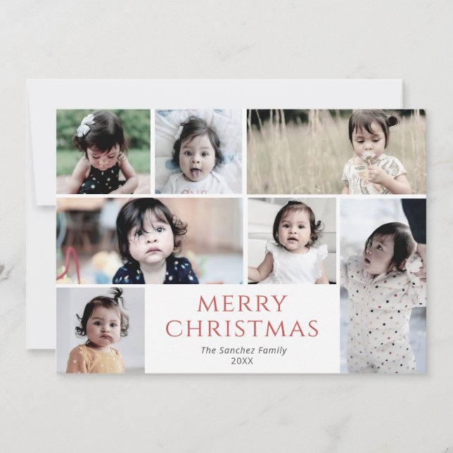 Multi Photo Merry  Christmas  Holiday Card (Front)