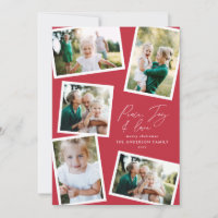 Multi photo modern elegant script red