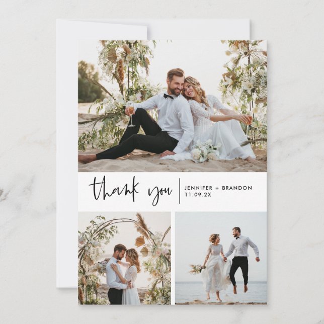 Multi Photo Modern Thank you card  (Front)