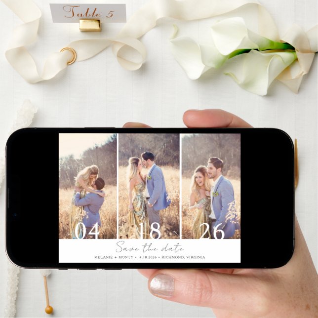Multi-Photo Modern Wedding Save the Date (Front Digital)