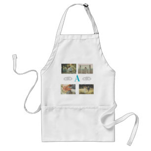 Multi Photo monogram wedding family gift  Adult Apron