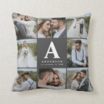 Multi photo monogram wedding family gift throw pillow<br><div class="desc">Multi photo monogram wedding family gift. Ideal wedding,  new home,  anniversary,  birthday or Christmas gift. A fun way to show off all of your beautiful photographs.</div>