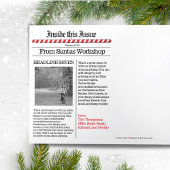 Multi Photo North Pole News Christmas Cute Funny Tri-Fold Holiday Card