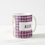 Multi photo purple check modern minimal coffee mug<br><div class="desc">Pink check grid colorful fun typography girly best friends design. Part of a modern collection.</div>