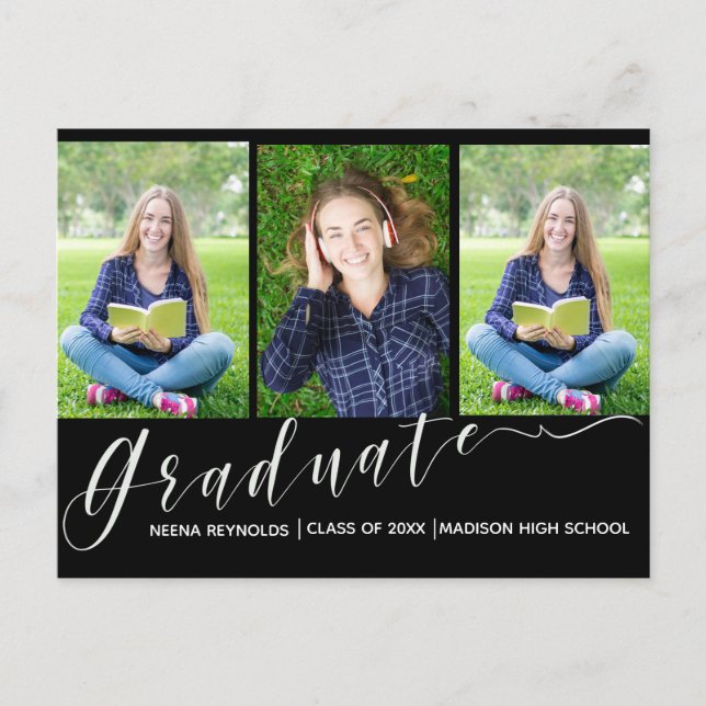 Multi Photo | Script | Graduation Announcement (Front)