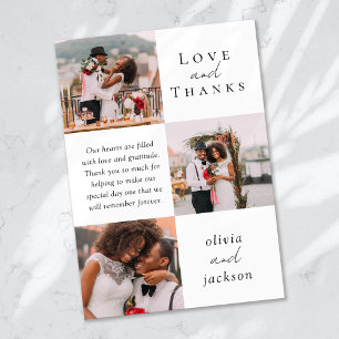 Multi Photo Script Love and Thanks Wedding Photo Thank You Card