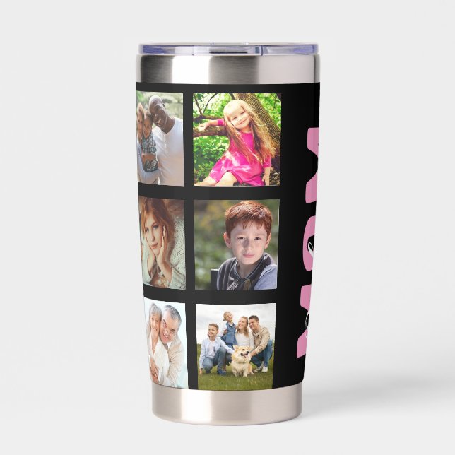Multi-photo squares custom  insulated tumbler (Front)