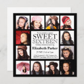 Multi Photo Sweet Sixteen Party Invitation (Front/Back)