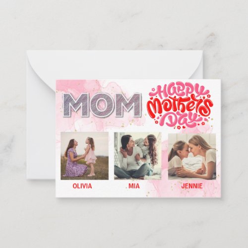 Multi Photo  Text Personalized Mothers Day Card 