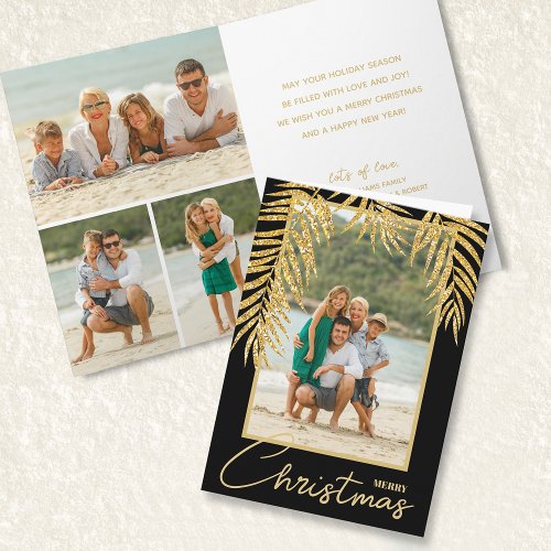 Multi Photo Tropical Folded Christmas Holiday Card