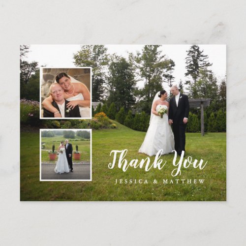 Multi Photo Wedding Collage Thank YOu Postcard