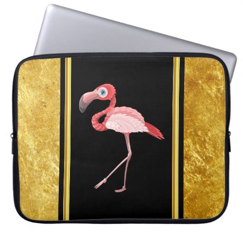 Multi pink color Flamingos with blue eyes Laptop Sleeve