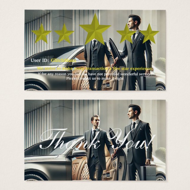 Multi Platform five star rating feedback card (Front & Back)