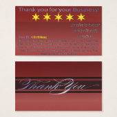 Multi Platform five star rating feedback card (Front & Back)