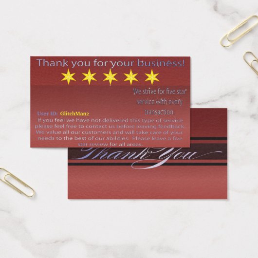 Multi Platform five star rating feedback card (Office)