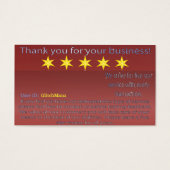 Multi Platform five star rating feedback card (Front)