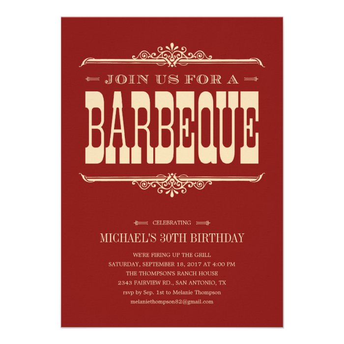 Multi Purpose Barbeque Party Invitations