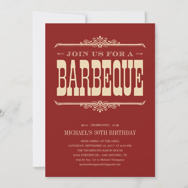 Multi-Purpose Barbeque Party Invitations (Front)