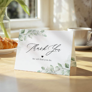 Multi-Purpose Chic Greenery Eucalyptus Letterpress Thank You Card
