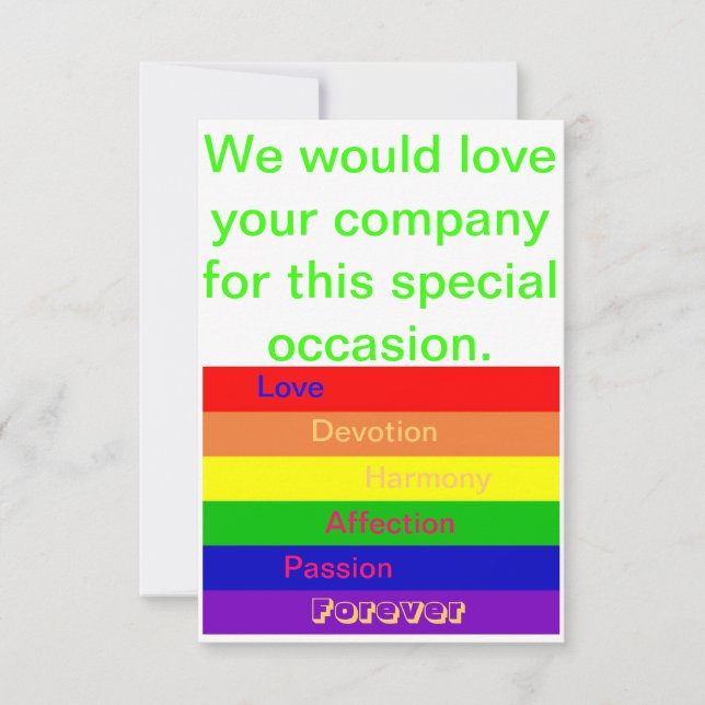 Multi-Purpose Invitation -Same-Sex Wedding /Pride (Front)