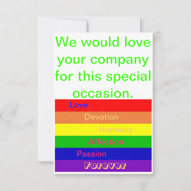 Multi Purpose Invitation Same Sex Wedding Pride Zazzle