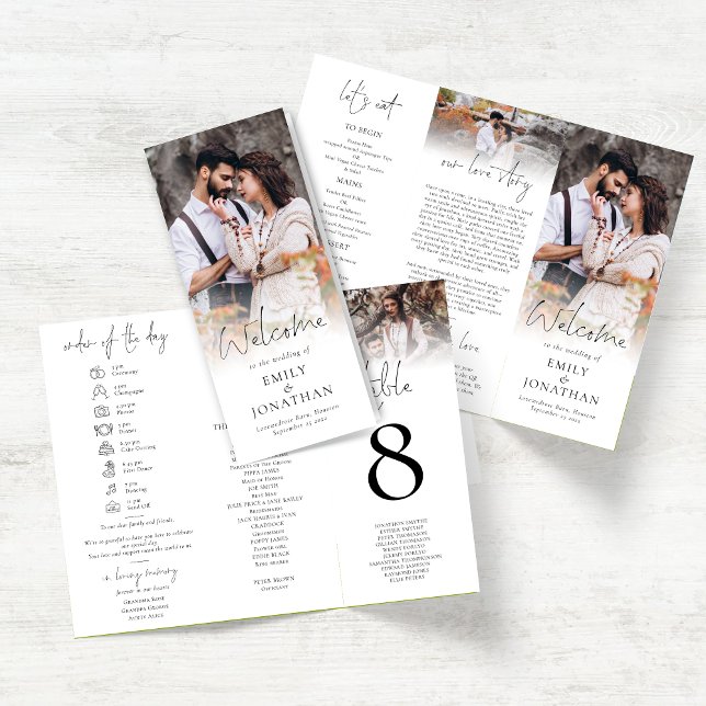 Multi-purpose Photo Overlay Program Menu Z Fold Brochure (Outside and inside view)