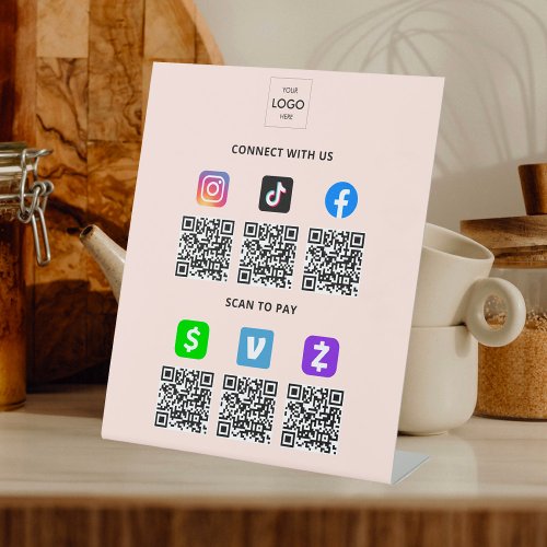 Multi QR Code Business Pedestal Sign