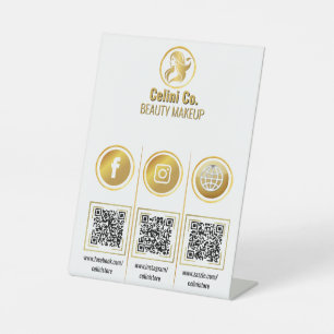 Multi QR Code Business Sign - Social Media Display