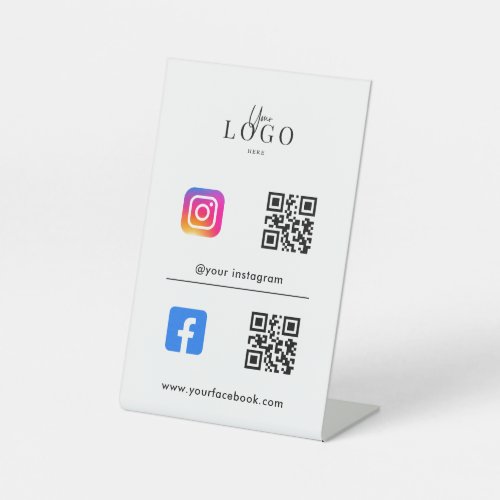 Multi QR Code Business Social Media Sign