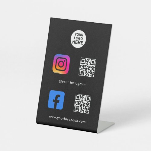 Multi QR Code Business Social Media Sign