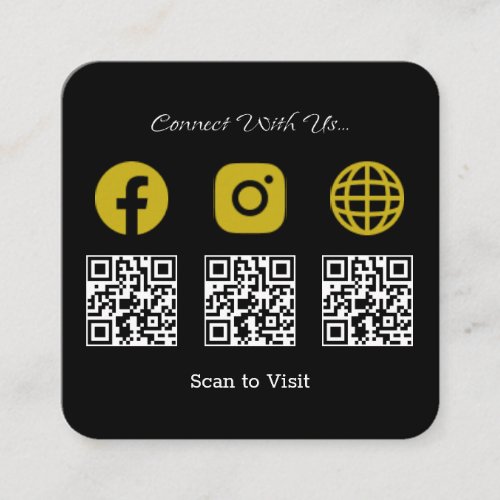 Multi QR Code Modern Social Media Sign Square Business Card