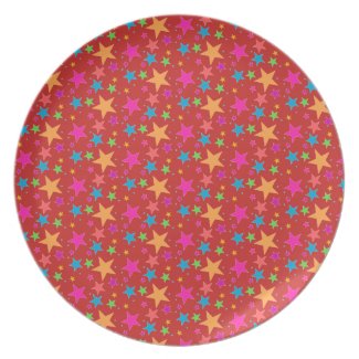 Multi Rainbow Mini Stars - 80s Rock Plate