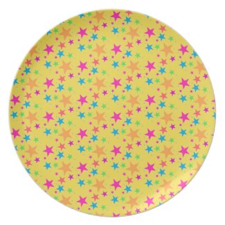 Multi Rainbow Mini Stars - 80s Rock Plate