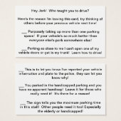 Multi-Rant Complaint Card to leave bad drivers! (Front & Back)