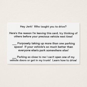 Multi-rant Complaint Card To Leave Bad Drivers! by FXtions at Zazzle