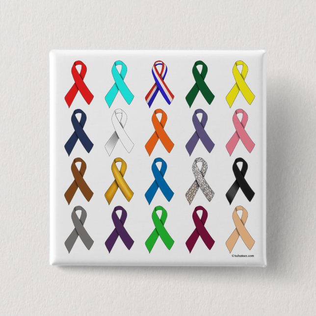 Multi-Ribbon Pinback Button (Front)