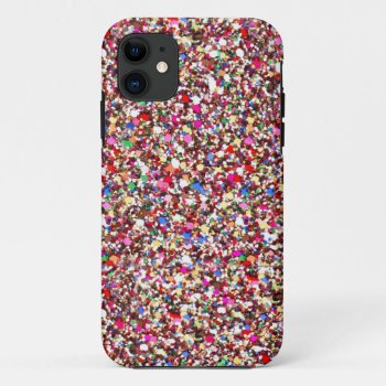 Multi Sequins Reds Sparkle Glitter Bling Iphone 5 Iphone 11 Case by ConstanceJudes at Zazzle