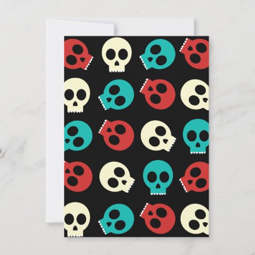 Multi Skulls In Vintage Retro Colors Invitation