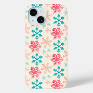 Multi Snowflakes on Ivory Christmas iPhone 15 Case