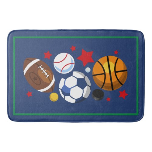 Multi Sports Balls Bath Mat