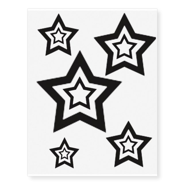 Multi-star design temporary tattoos (Front)