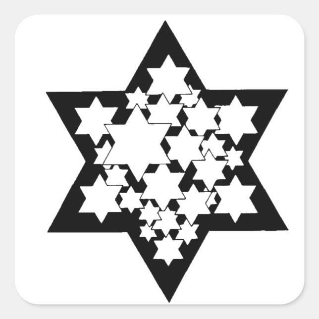 Multi Stars Star of David Square Sticker (Front)