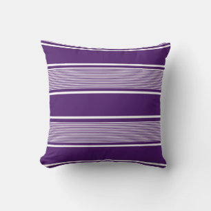 Multi Stripe Purple and White Throw Pillow