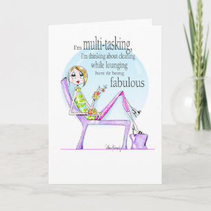 Multi-tasking funny birthday woman birthday card
