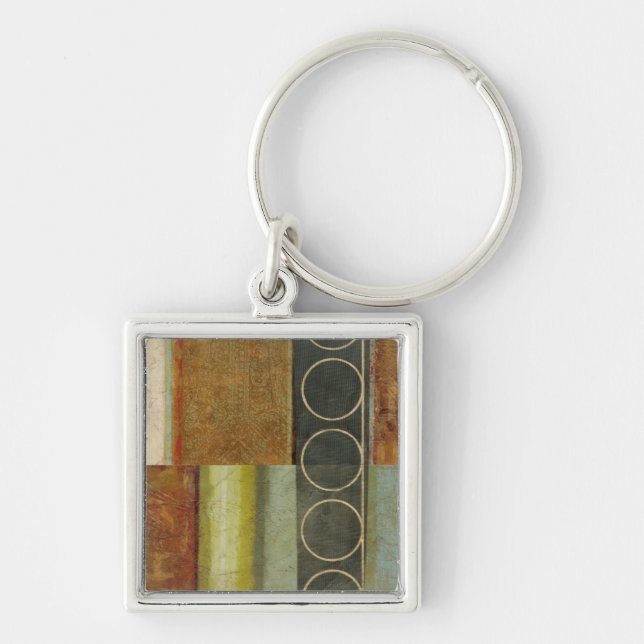 Multi-textured Abstract Painting by Vision Studio Keychain (Front)