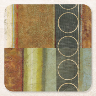 Multi-textured Abstract Painting by Vision Studio Square Paper Coaster