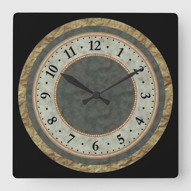 Multi Textured Square Wall Clock (Front)
