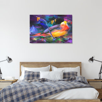 Multi Tri Color Bird Canvas Print