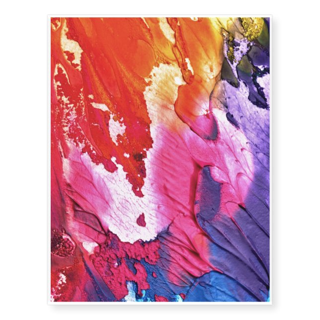 Multi watercolor abstract texture temporary tattoos (Front)